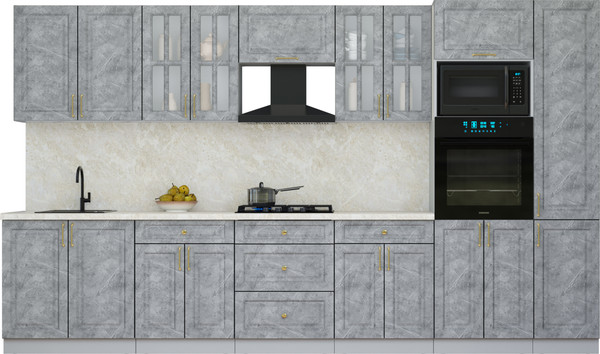 Изображение товара Кухонный гарнитур Интерлиния Мила Шато 3.6В (керамика/керамика/опал светлый)