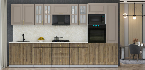 Изображение товара Кухонный гарнитур Интерлиния Мила Шато 3.6В (луна/дуб вотан/опал светлый)