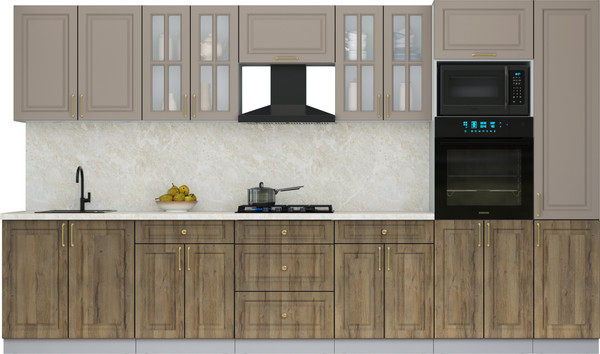 Изображение товара Кухонный гарнитур Интерлиния Мила Шато 3.6В (луна/дуб вотан/опал светлый)