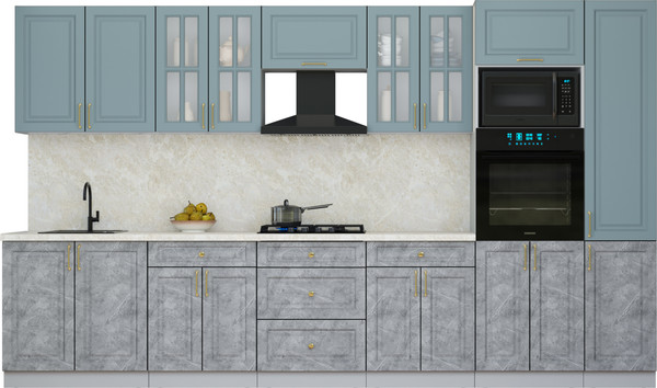 Изображение товара Кухонный гарнитур Интерлиния Мила Шато 3.6В (океан/керамика/опал светлый)