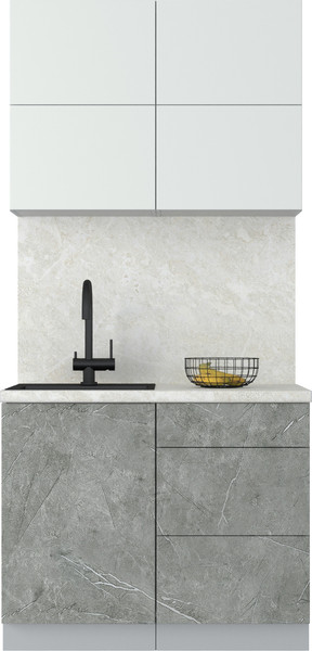 Изображение товара Кухонный гарнитур Интерлиния Мила Матте 1.0 А (белый/керамика/опал светлый)