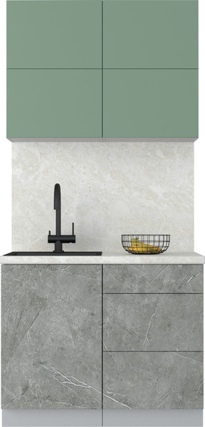 Изображение товара Кухонный гарнитур Интерлиния Мила Матте 1.0 А (мята/керамика/опал светлый)