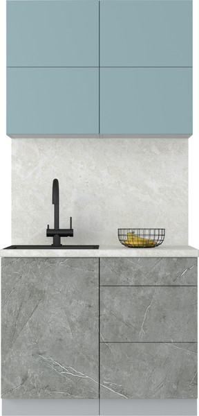 Изображение товара Кухонный гарнитур Интерлиния Мила Матте 1.0 А (океан/керамика/опал светлый)