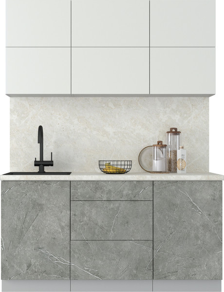 Изображение товара Кухонный гарнитур Интерлиния Мила Матте 1.6 А (белый/керамика/опал светлый)