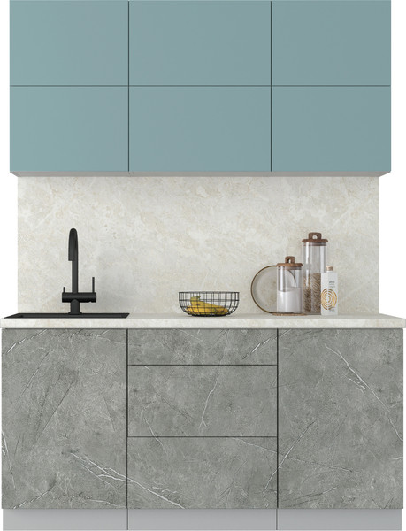 Изображение товара Кухонный гарнитур Интерлиния Мила Матте 1.6 А (океан/керамика/опал светлый)
