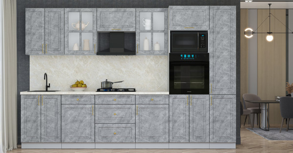 Изображение товара Кухонный гарнитур Интерлиния Мила Шато 3.2В (керамика/керамика/опал светлый)