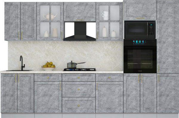 Изображение товара Кухонный гарнитур Интерлиния Мила Шато 3.2В (керамика/керамика/опал светлый)