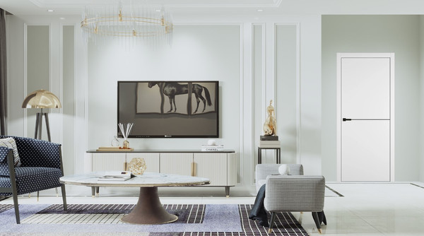 Изображение товара Дверь межкомнатная Emalex Basic 1 60x200 (Ice/ABS Black)