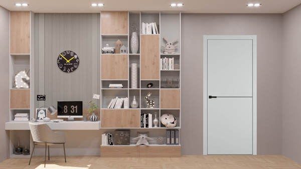 Изображение товара Дверь межкомнатная Emalex Basic 1 60x200 (Steel/ABS Black)