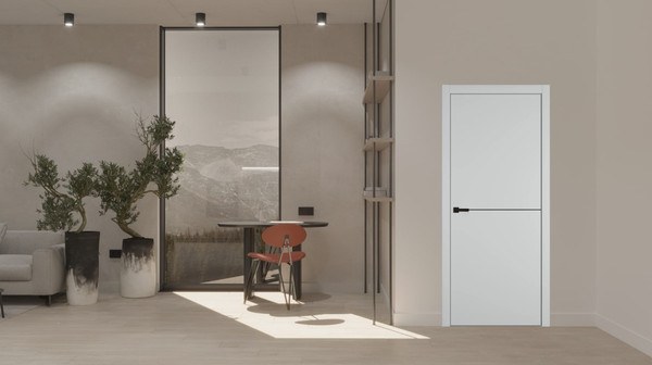 Изображение товара Дверь межкомнатная Emalex Basic 1 60x200 (Steel/ABS Black)