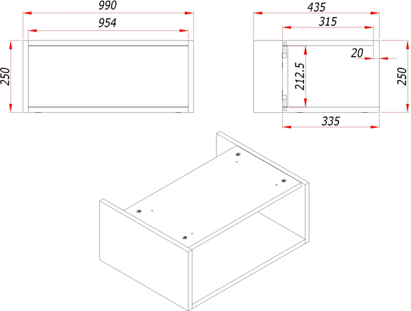 Изображение товара Полка для тумбы в ванную ЗОВ Кито 100 / SKTS100 (тимбер сепия)