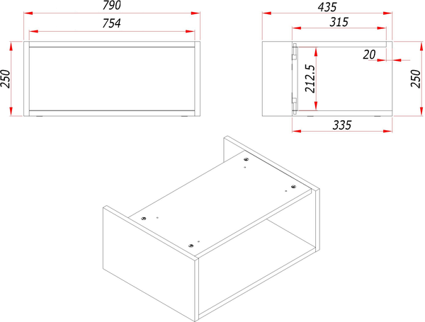 Изображение товара Полка для тумбы в ванную ЗОВ Кито 80 / SKTS80 (тимбер сепия)