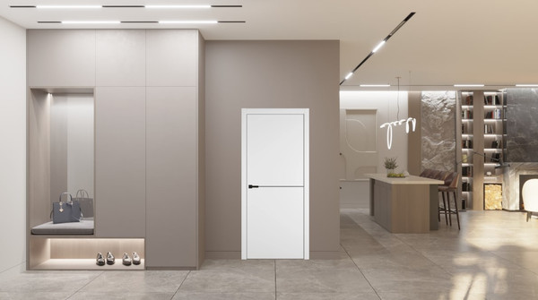 Изображение товара Дверь межкомнатная Emalex Basic 1 70x200 (Ice/ABS Black)