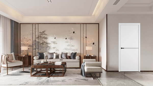 Изображение товара Дверь межкомнатная Emalex Basic 1 70x200 (Ice/ABS Black)