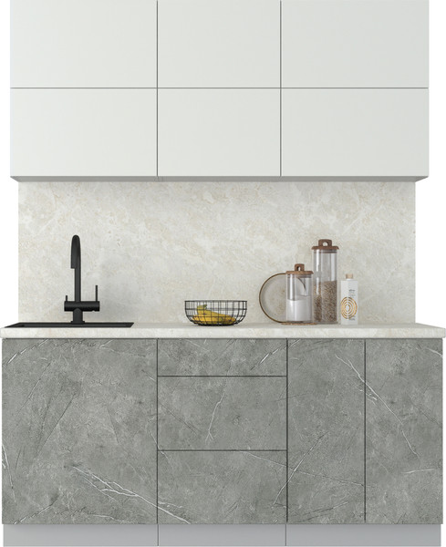 Изображение товара Кухонный гарнитур Интерлиния Мила Матте 1.7 А (белый/керамика/опал светлый)