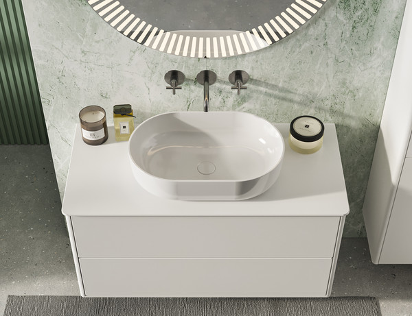 Изображение товара Умывальник Belux Турин 560 овал (18, белый матовый/Solid Surface)