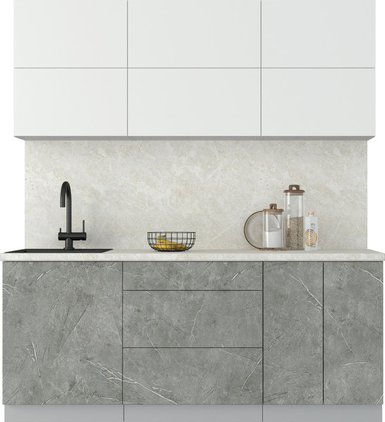 Изображение товара Кухонный гарнитур Интерлиния Мила Матте 1.9 А (белый/керамика/опал светлый)