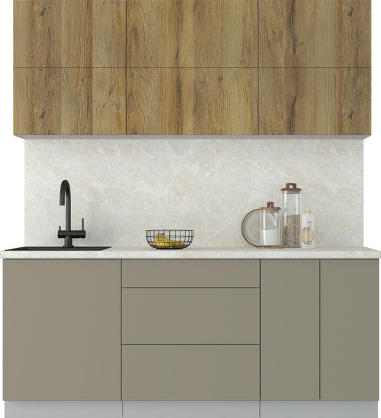 Изображение товара Кухонный гарнитур Интерлиния Мила Матте 1.9 А (дуб вотан/луна/опал светлый)