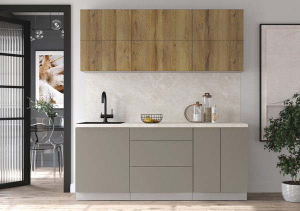 Изображение товара Кухонный гарнитур Интерлиния Мила Матте 1.9 А (дуб вотан/луна/опал светлый)