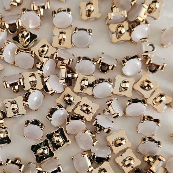 Изображение товара Набор пуговиц Sentex PN-3-11.5 (50шт, белый/золотой)