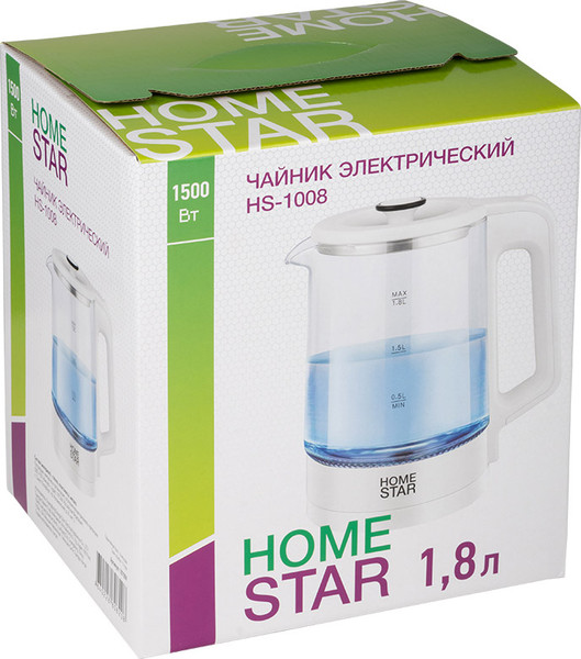 Изображение товара Электрочайник HomeStar HS-1008 / 107009 (белый)