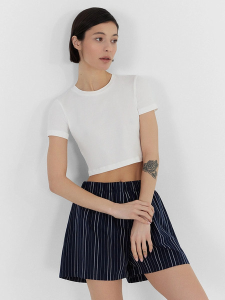 Изображение товара Комплект домашней одежды Mark Formelle 592548 (р.164/170-100-106, белый/белая полоска на море)