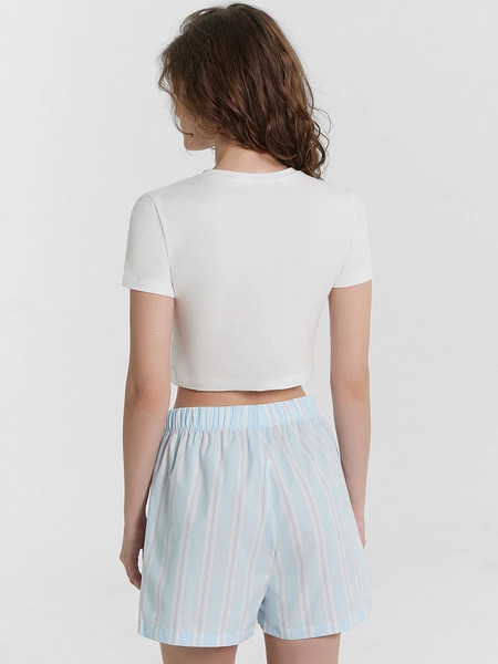 Изображение товара Комплект домашней одежды Mark Formelle 592548 (р.164/170-88-94, белый/полоска на кристалле)