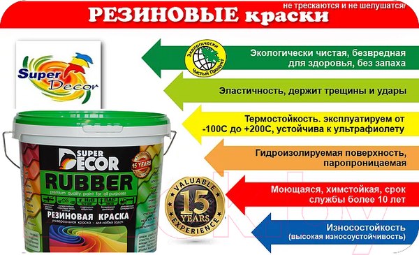 Изображение товара Краска Super Decor Резиновая №15 Оргтехника (1кг)