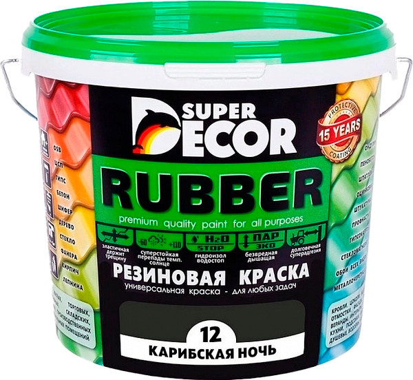 Изображение товара Краска Super Decor Резиновая №12 Карибская ночь (1кг)
