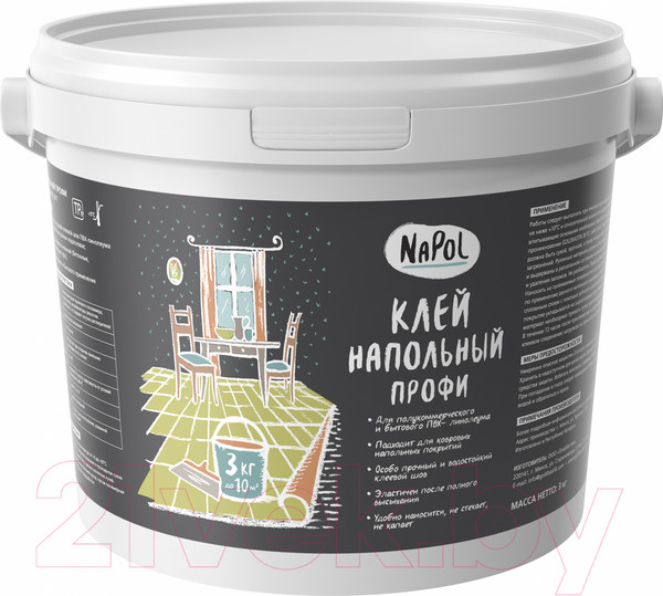 Изображение товара Клей для напольных покрытий Goldbastik NaPol Напольный профи (3кг)