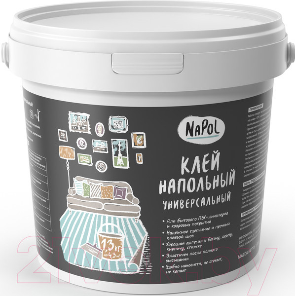 Изображение товара Клей для напольных покрытий Goldbastik NaPol Напольный универсальный (1.3кг)