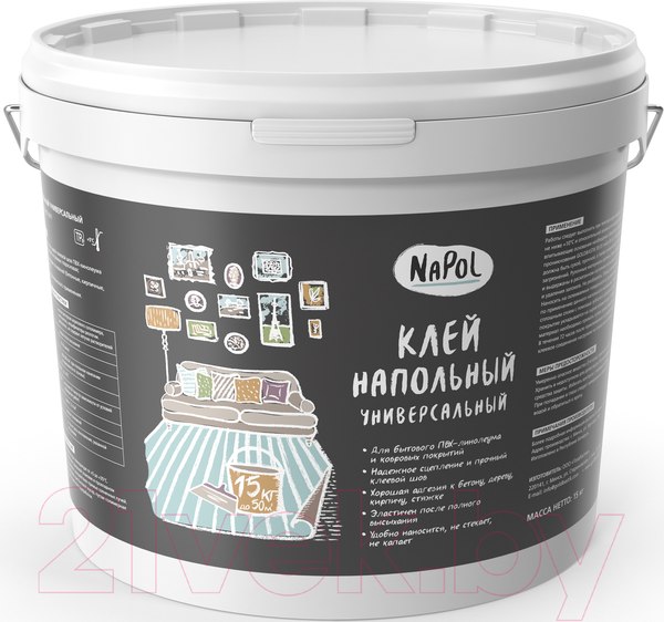 Изображение товара Клей для напольных покрытий Goldbastik NaPol Напольный универсальный (15кг)
