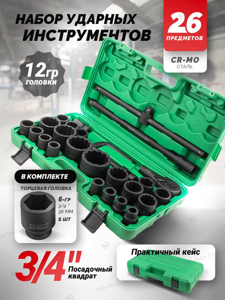 Изображение товара Универсальный набор инструментов RockForce RF-68262-9MPB (28190)