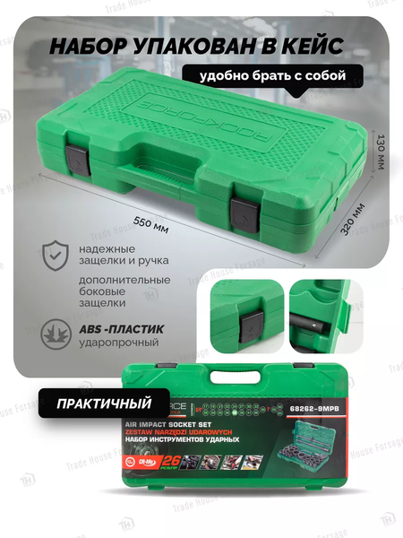 Изображение товара Универсальный набор инструментов RockForce RF-68262-9MPB (28190)