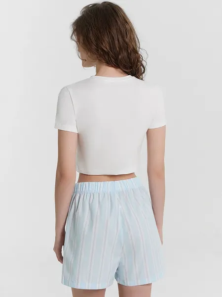 Изображение товара Комплект домашней одежды Mark Formelle 592548 (р.164/170-100-106, белый/полоска на кристалле)