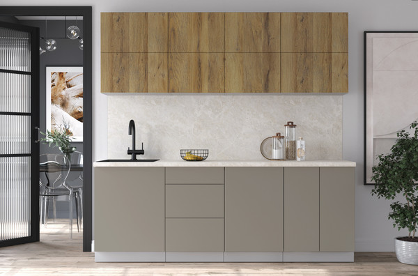 Изображение товара Кухонный гарнитур Интерлиния Мила Матте 2.2 А (дуб вотан/луна/опал светлый)