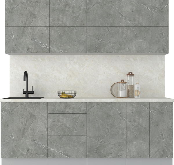 Изображение товара Кухонный гарнитур Интерлиния Мила Матте 2.2 А (керамика/керамика/опал светлый)