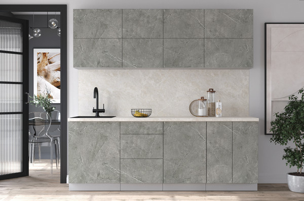 Изображение товара Кухонный гарнитур Интерлиния Мила Матте 2.2 А (керамика/керамика/опал светлый)