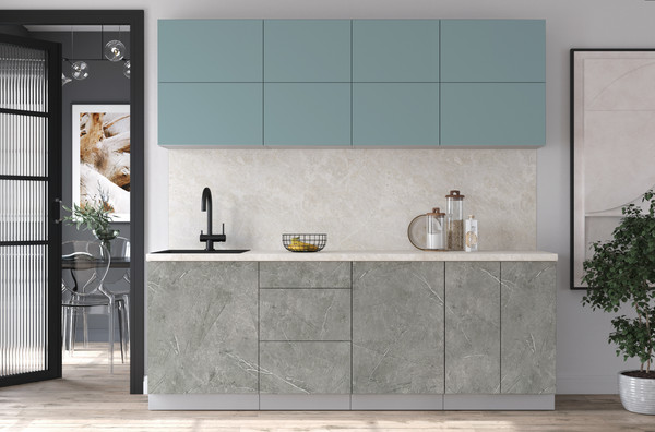 Изображение товара Кухонный гарнитур Интерлиния Мила Матте 2.2 А (океан/керамика/опал светлый)