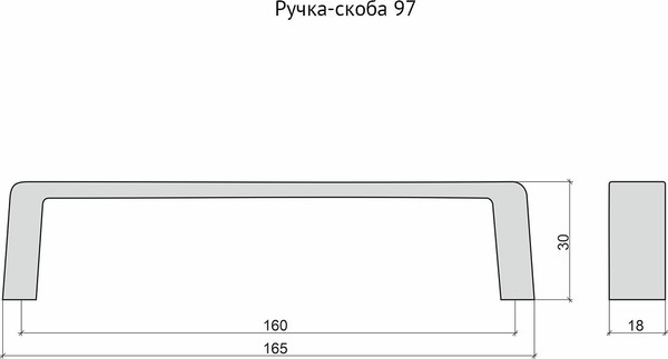 Изображение товара Ручка для мебели ДСВ 97/160 (антрацит)