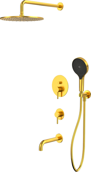 Изображение товара Душевая система со смесителем Whitecross Y YSET07TOPGLB (брашированное золото)