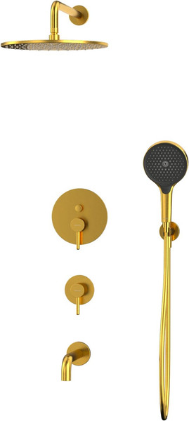 Изображение товара Душевая система со смесителем Whitecross Y YSET07TOPGLB (брашированное золото)