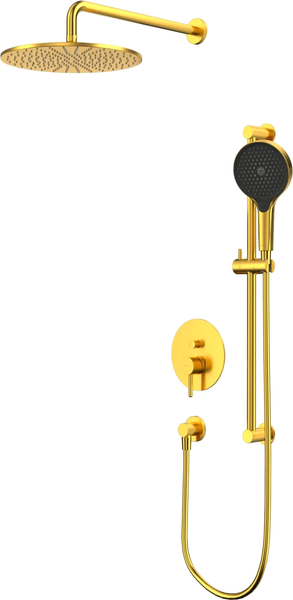 Изображение товара Душевая система со смесителем Whitecross Y YSET05TOPGLB (брашированное золото)