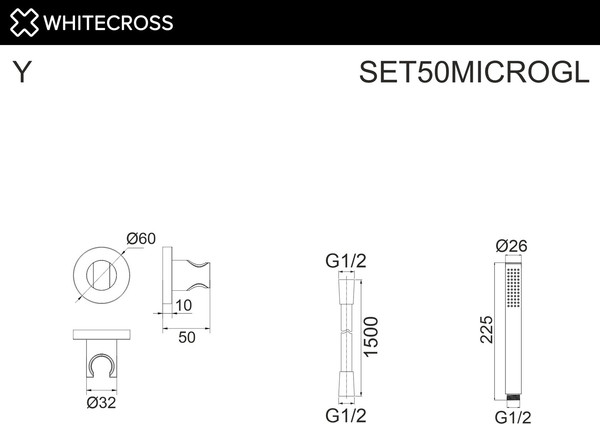 Изображение товара Душевой гарнитур Whitecross SET50MICROGL (золото)