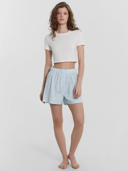 Изображение товара Комплект домашней одежды Mark Formelle 592548 (р.164/170-92-98, белый/полоска на кристалле)