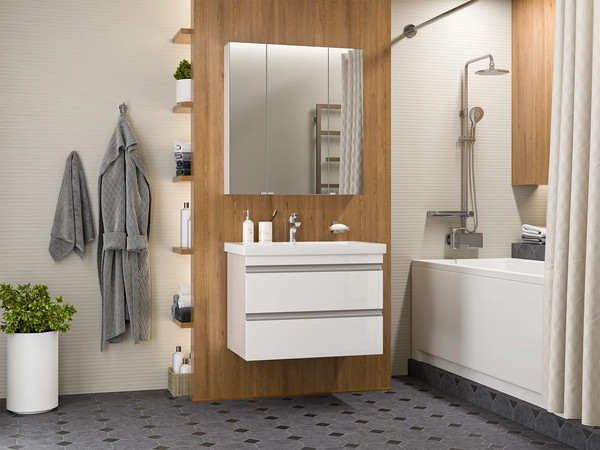 Изображение товара Тумба с умывальником Misty Ингрид 75 / П-Инг-01075-011П2Я+10.150.00750.001