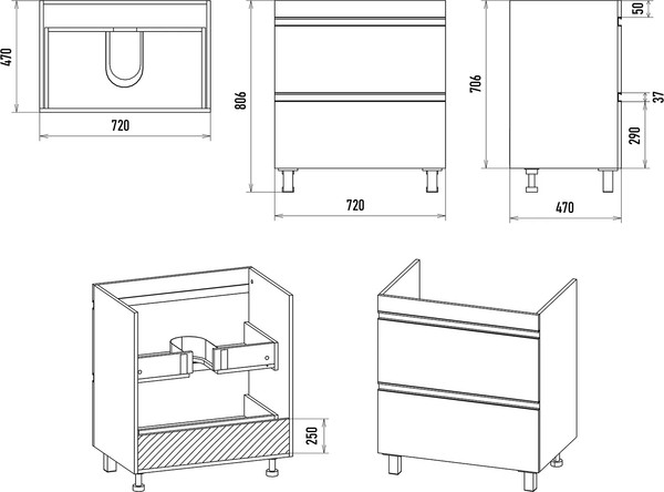 Изображение товара Тумба с умывальником Misty Ингрид 75 / П-Инг-01075-012Я+10.150.00750.001