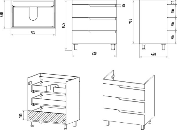 Изображение товара Тумба с умывальником Misty Софт 75 / П-Соф-01075-0113Я+10.150.00750.001