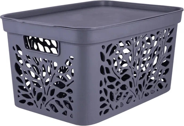Изображение товара Корзина Полимербыт Leaves / 4383801 (серый)