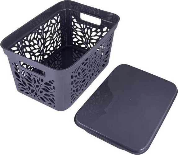 Изображение товара Корзина Полимербыт Leaves / 4383801 (серый)